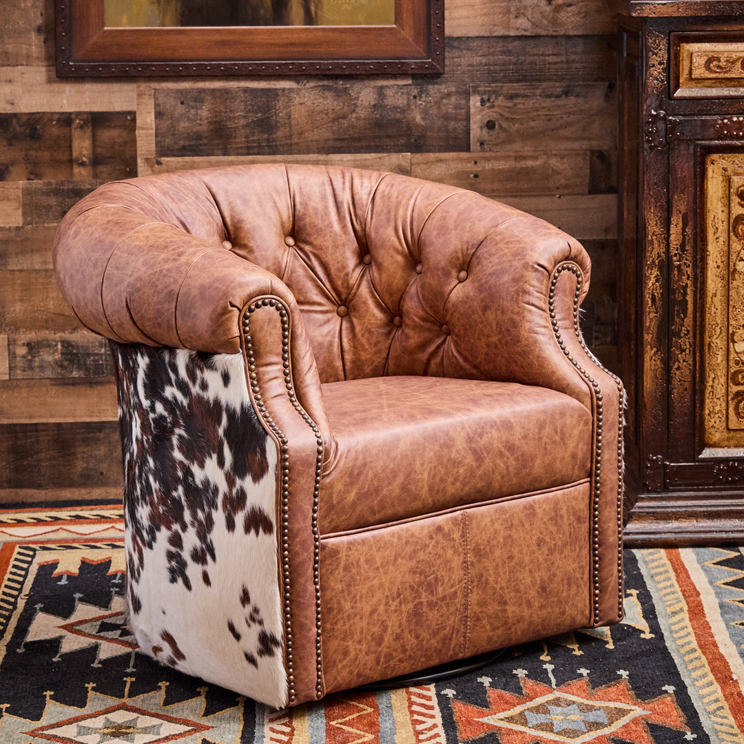 Whitharral Cowhide Leather Thinking Chair