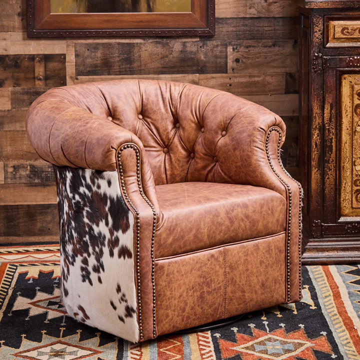 Whitharral Cowhide Leather Thinking Chair