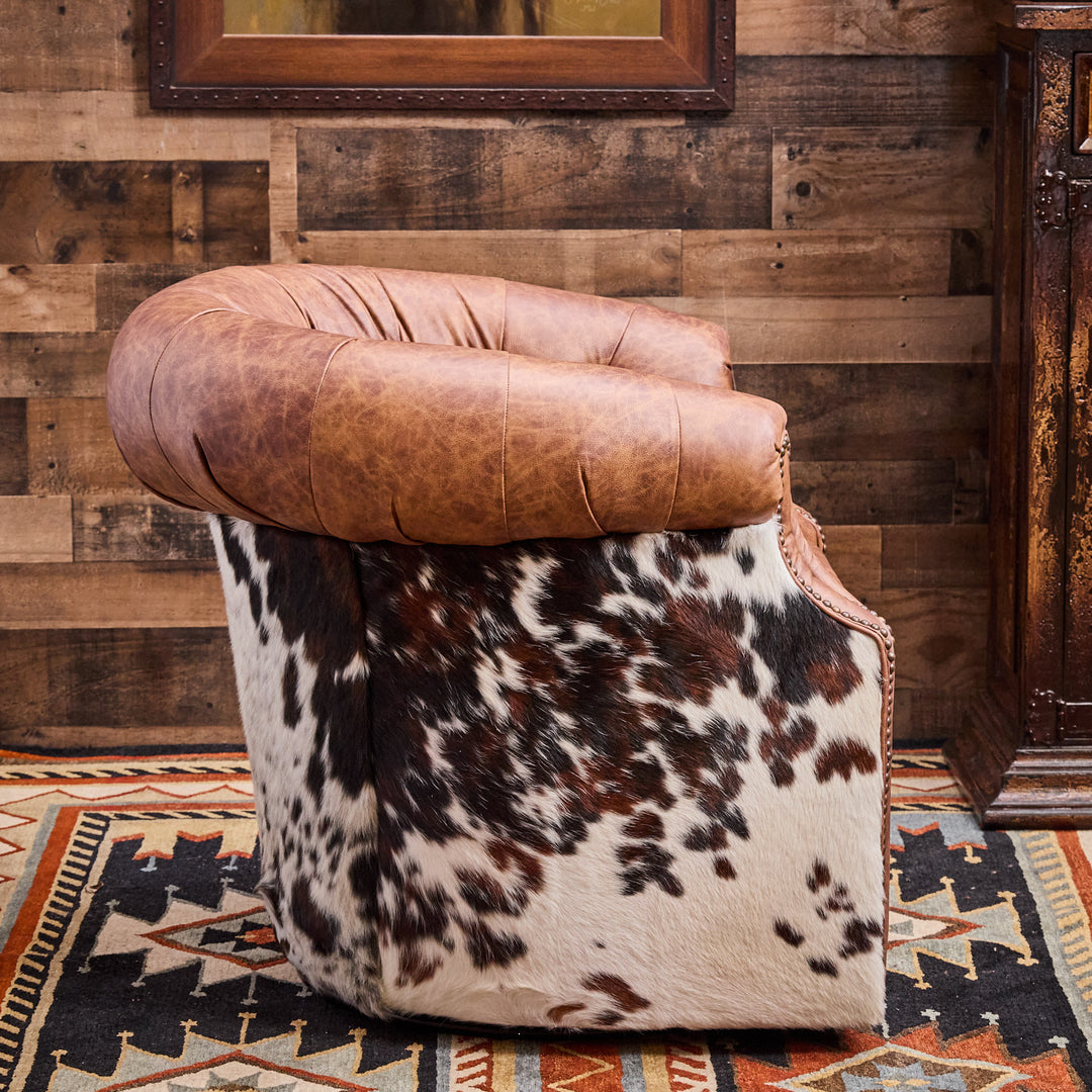Whitharral Cowhide Leather Thinking Chair