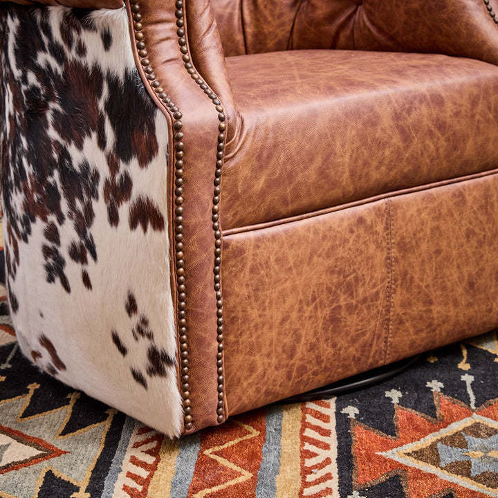 Whitharral Cowhide Leather Thinking Chair