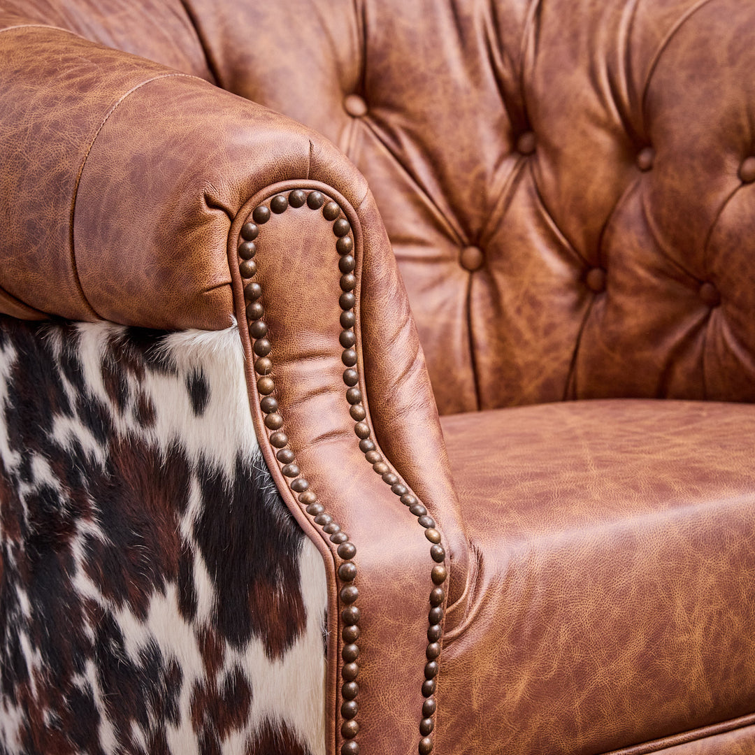 Whitharral Cowhide Leather Thinking Chair