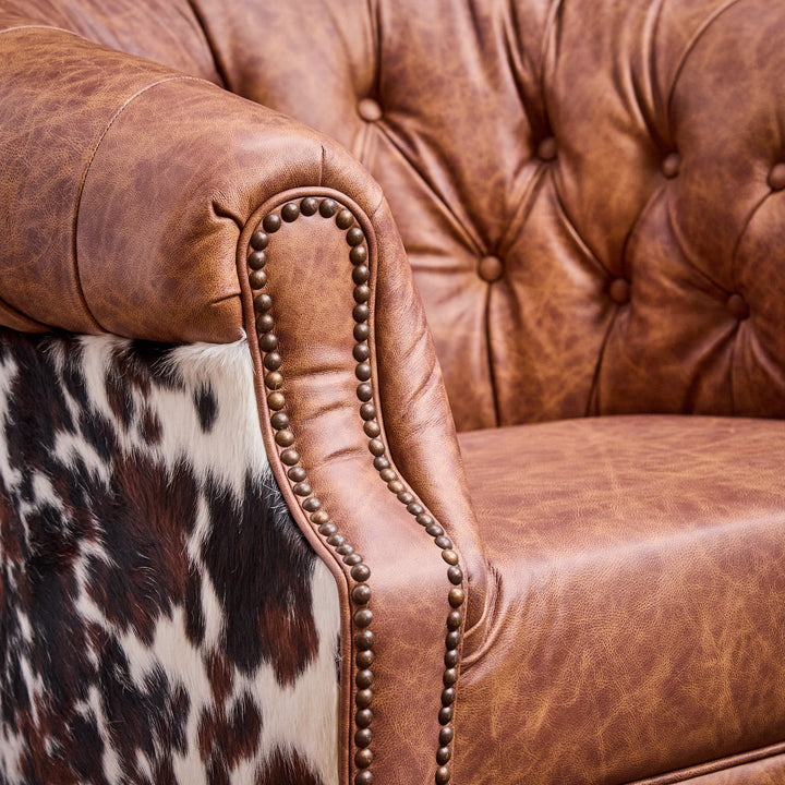 Whitharral Cowhide Leather Thinking Chair