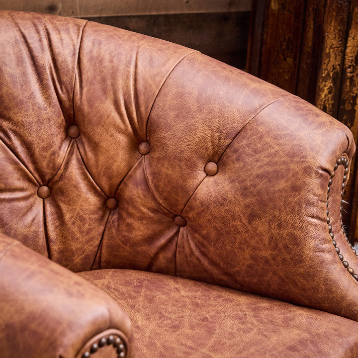 Whitharral Cowhide Leather Thinking Chair