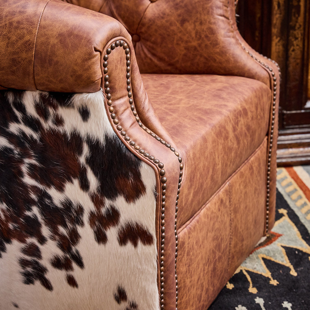 Whitharral Cowhide Leather Thinking Chair