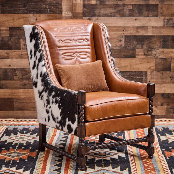 Cheyenne Boot Stitch Western Leather Chair