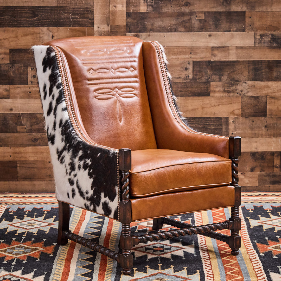 Cheyenne Boot Stitch Western Leather Chair