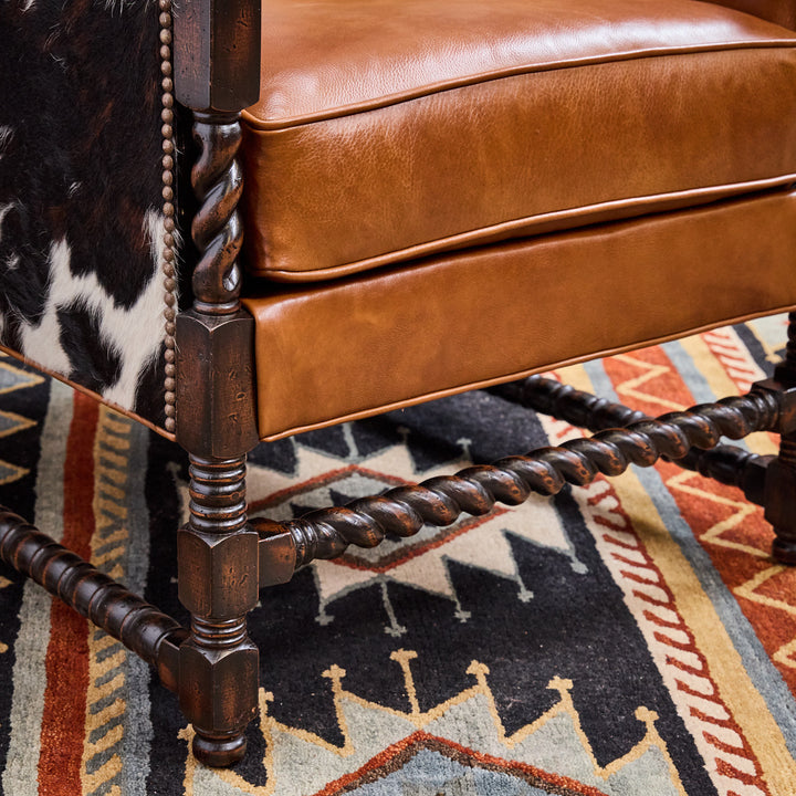 Cheyenne Boot Stitch Western Leather Chair