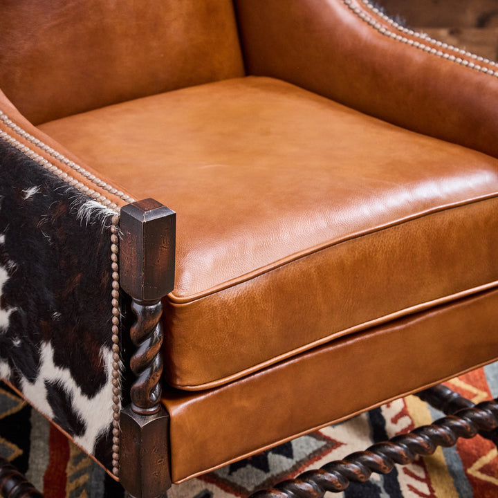 Cheyenne Boot Stitch Western Leather Chair