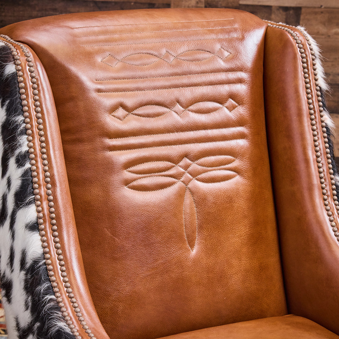 Cheyenne Boot Stitch Western Leather Chair