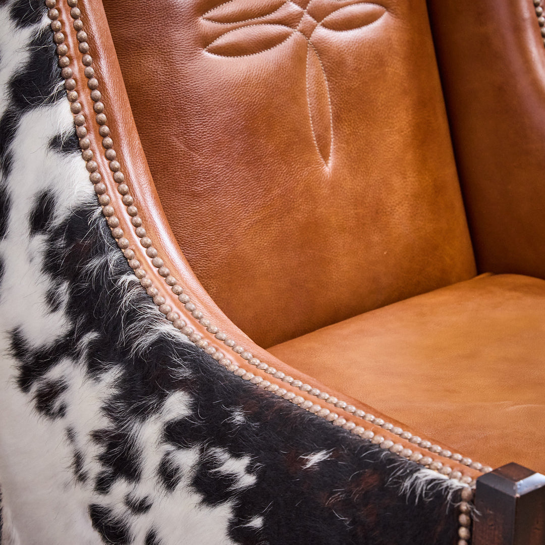 Cheyenne Boot Stitch Western Leather Chair