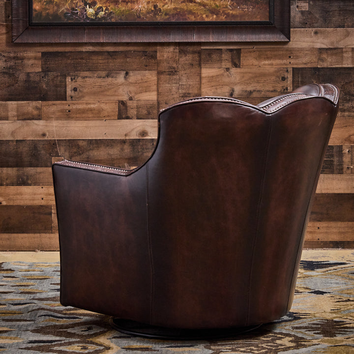 Aledo Croc Leather Swivel Chair