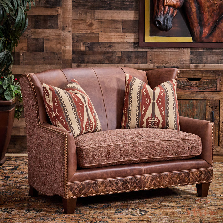 Pueblo Western Leather Loveseat