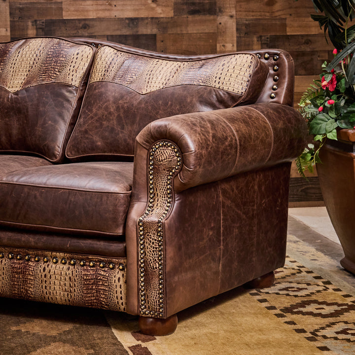Hornback Curved Leather Sectional