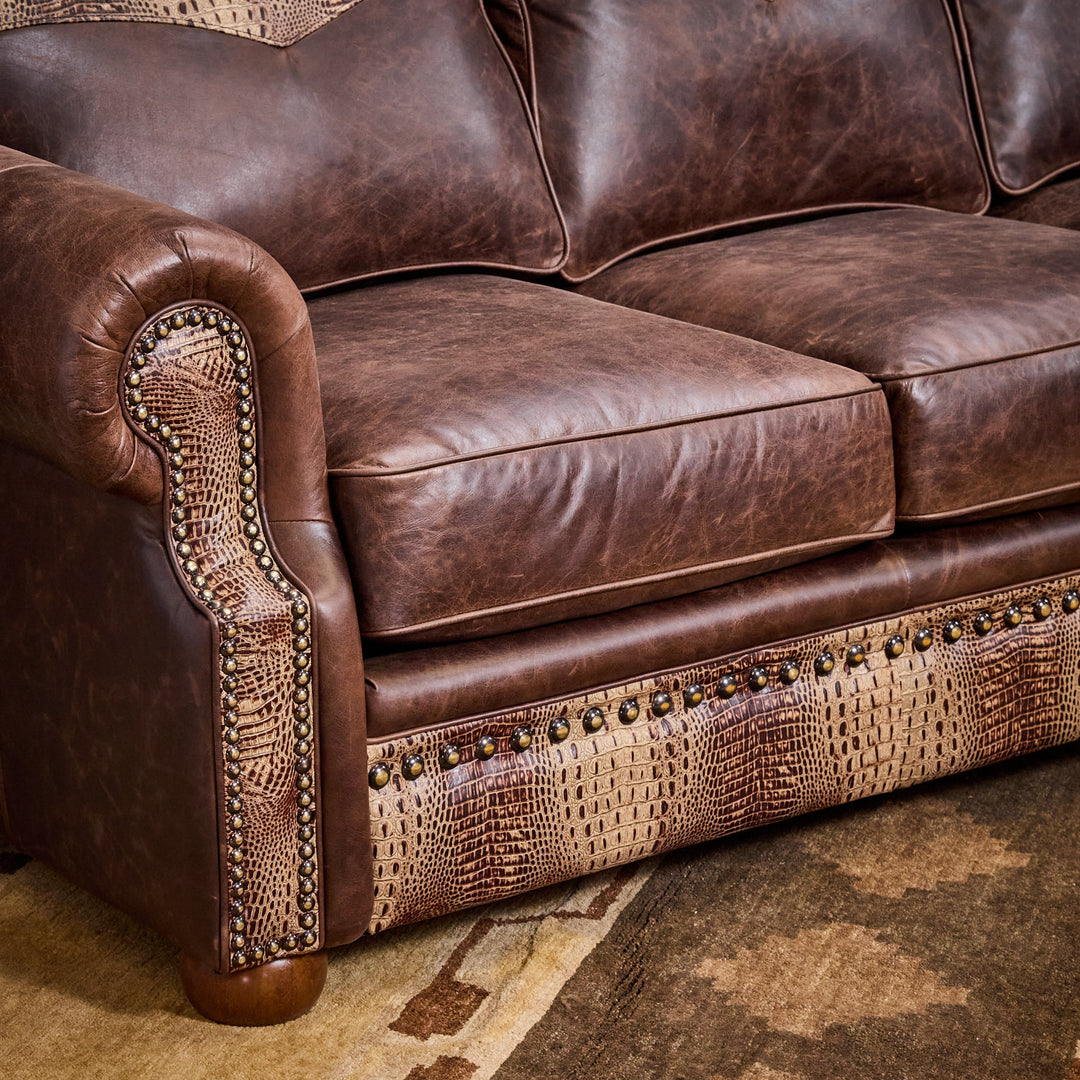 Hornback Curved Leather Sectional