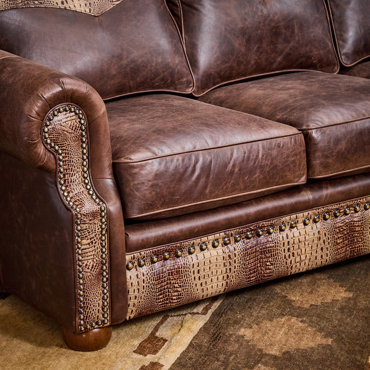 Hornback Curved Leather Sectional