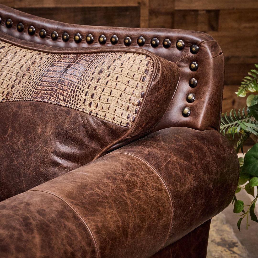 Hornback Curved Leather Sectional