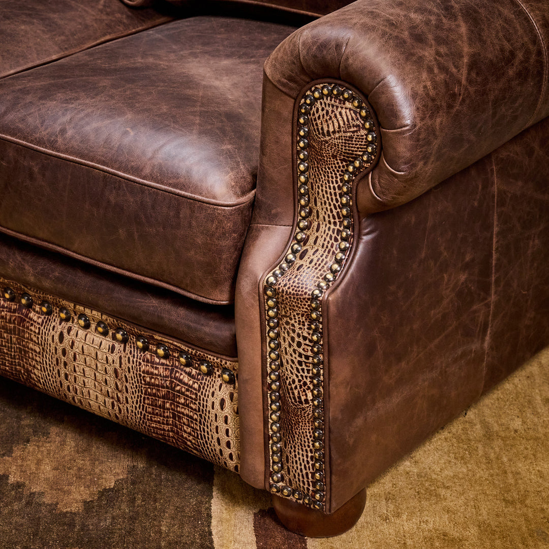 Hornback Curved Leather Sectional
