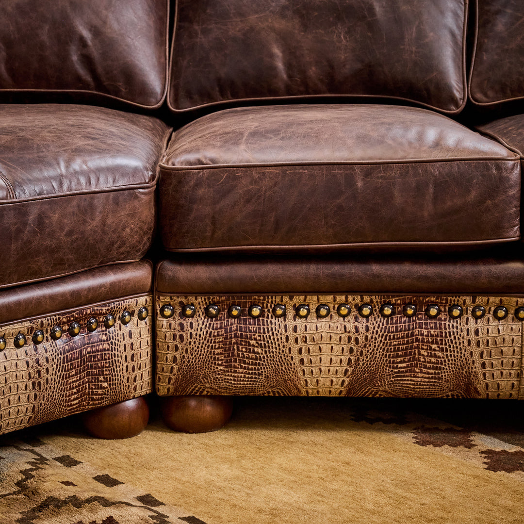 Hornback Curved Leather Sectional