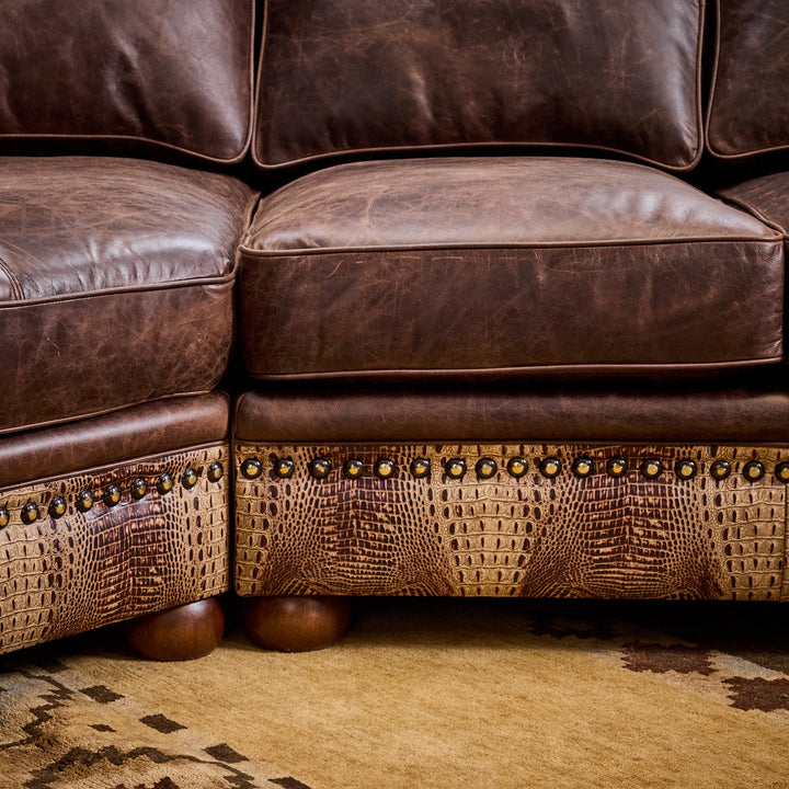 Hornback Curved Leather Sectional