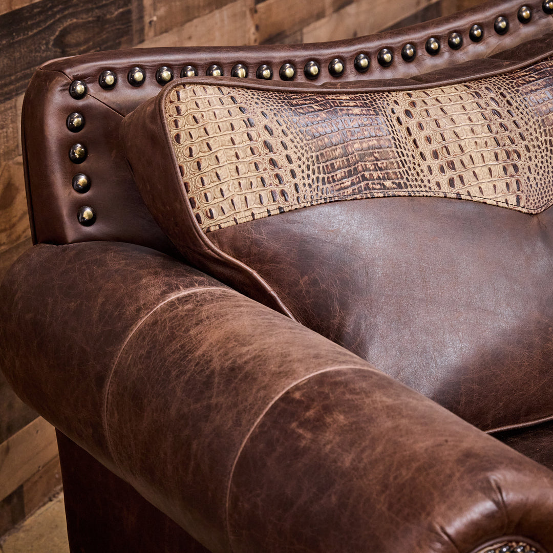 Hornback Curved Leather Sectional