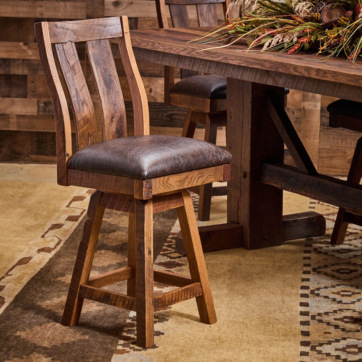 Settler's Reclaimed Wood Swivel Counter Stool