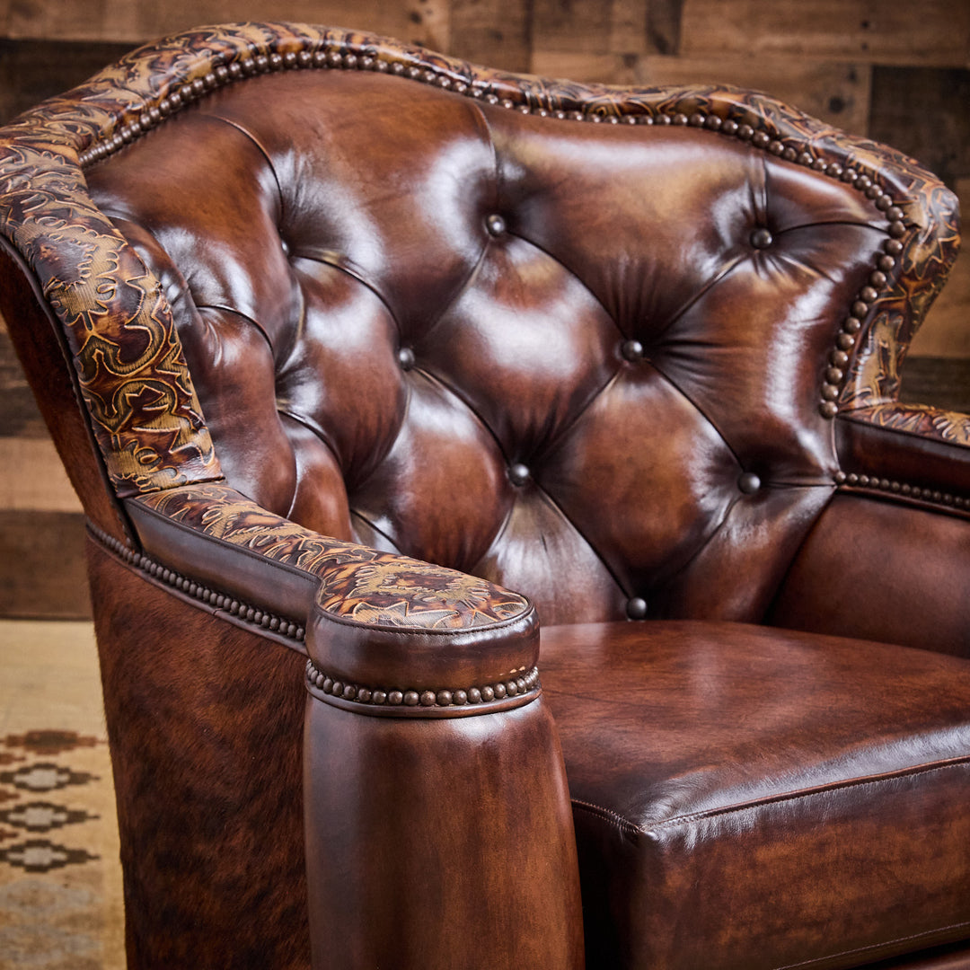 Cortina Cafe Leather Western Swivel Chair