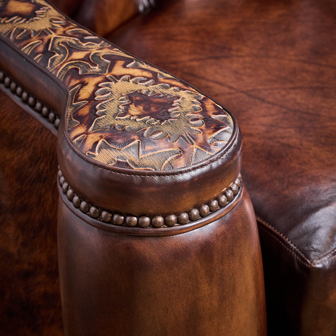 Cortina Cafe Leather Western Swivel Chair