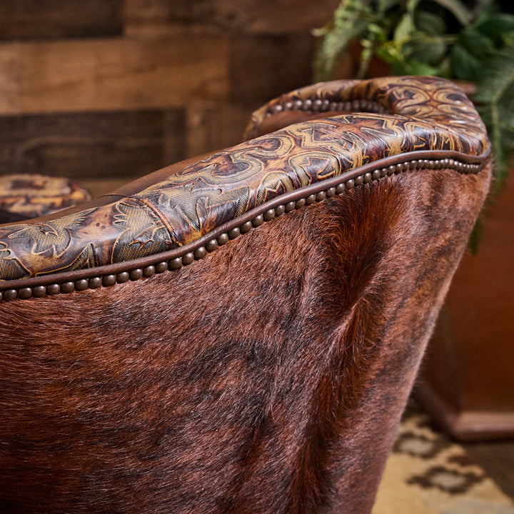 Cortina Cafe Leather Western Swivel Chair