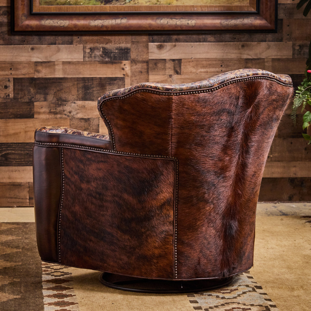 Cortina Cafe Leather Western Swivel Chair