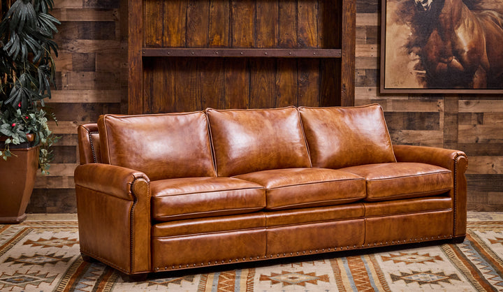 Mount Vernon Western Leather Sofa