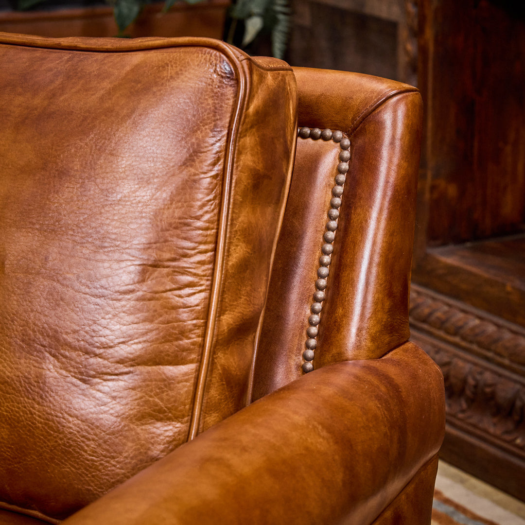 Mount Vernon Western Leather Sofa