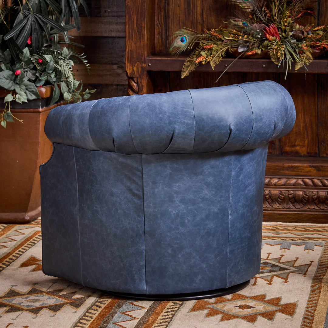 Vacchetta Blue Leather Thinking Chair