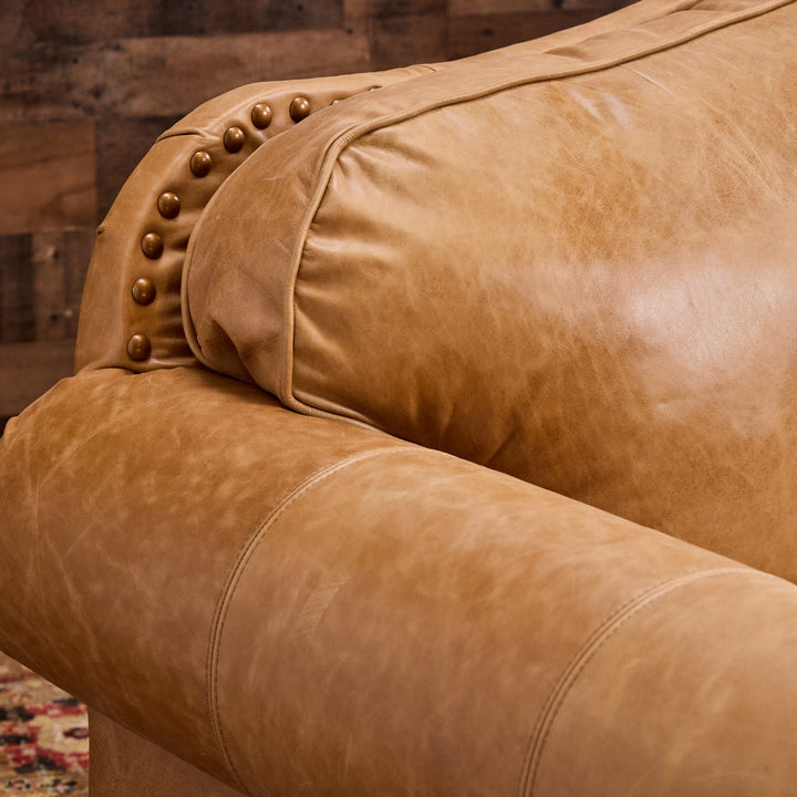 Fanning Leather Loveseat