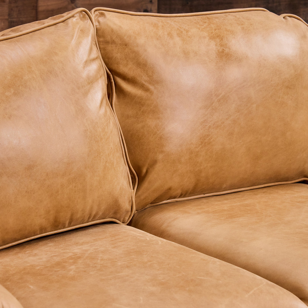 Fanning Leather Loveseat