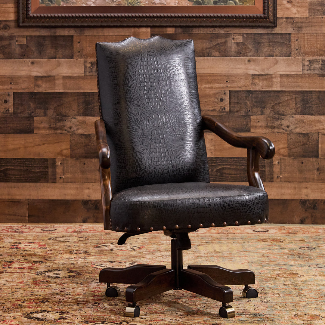 Western Croc Leather Office Chair Collection