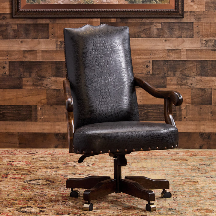 Western Croc Leather Office Chair Collection