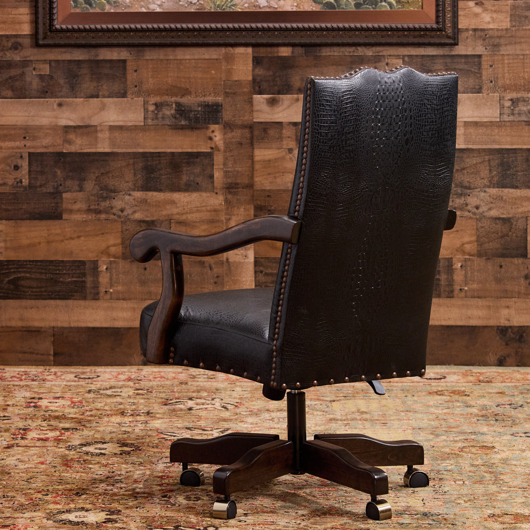 Western Croc Leather Office Chair Collection
