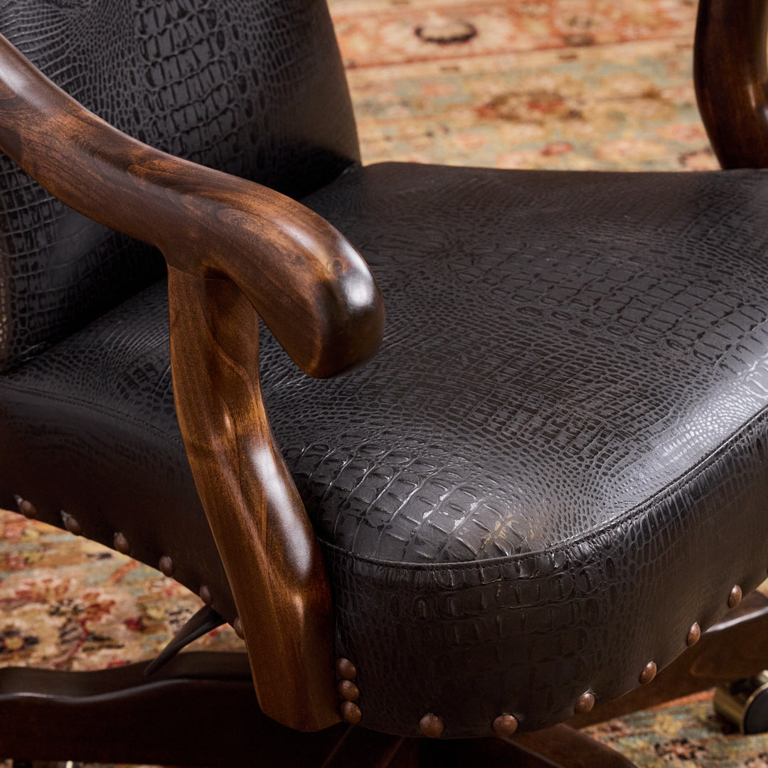 Western Croc Leather Office Chair Collection