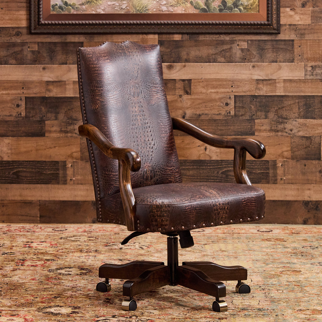Western Croc Leather Office Chair Collection