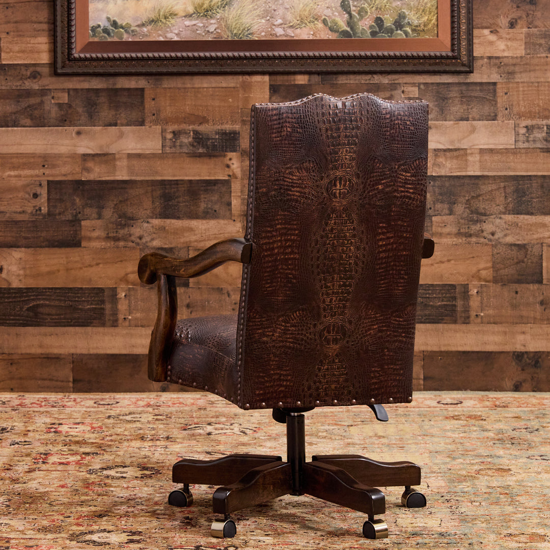 Western Croc Leather Office Chair Collection