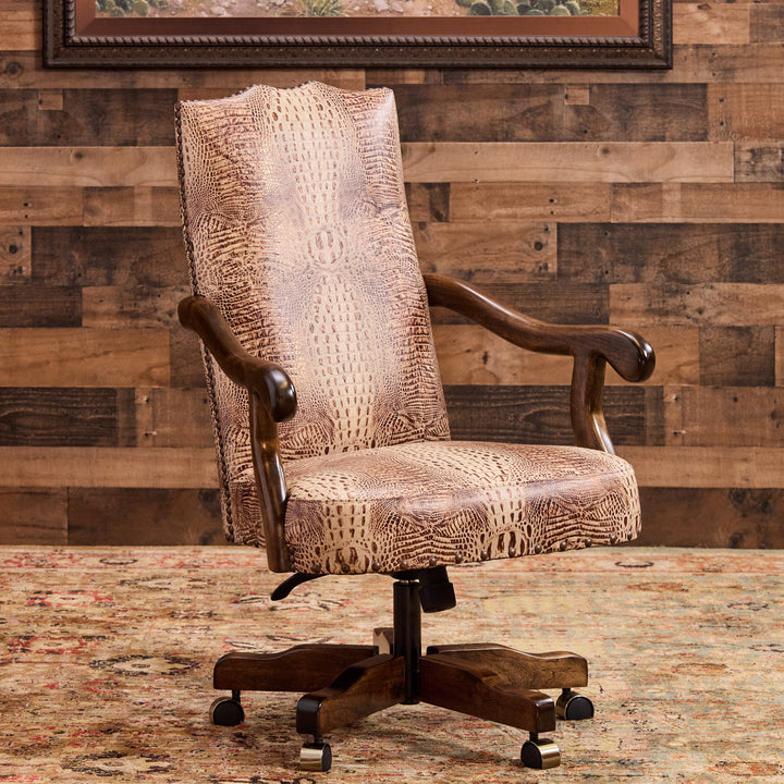 Western Croc Leather Office Chair Collection