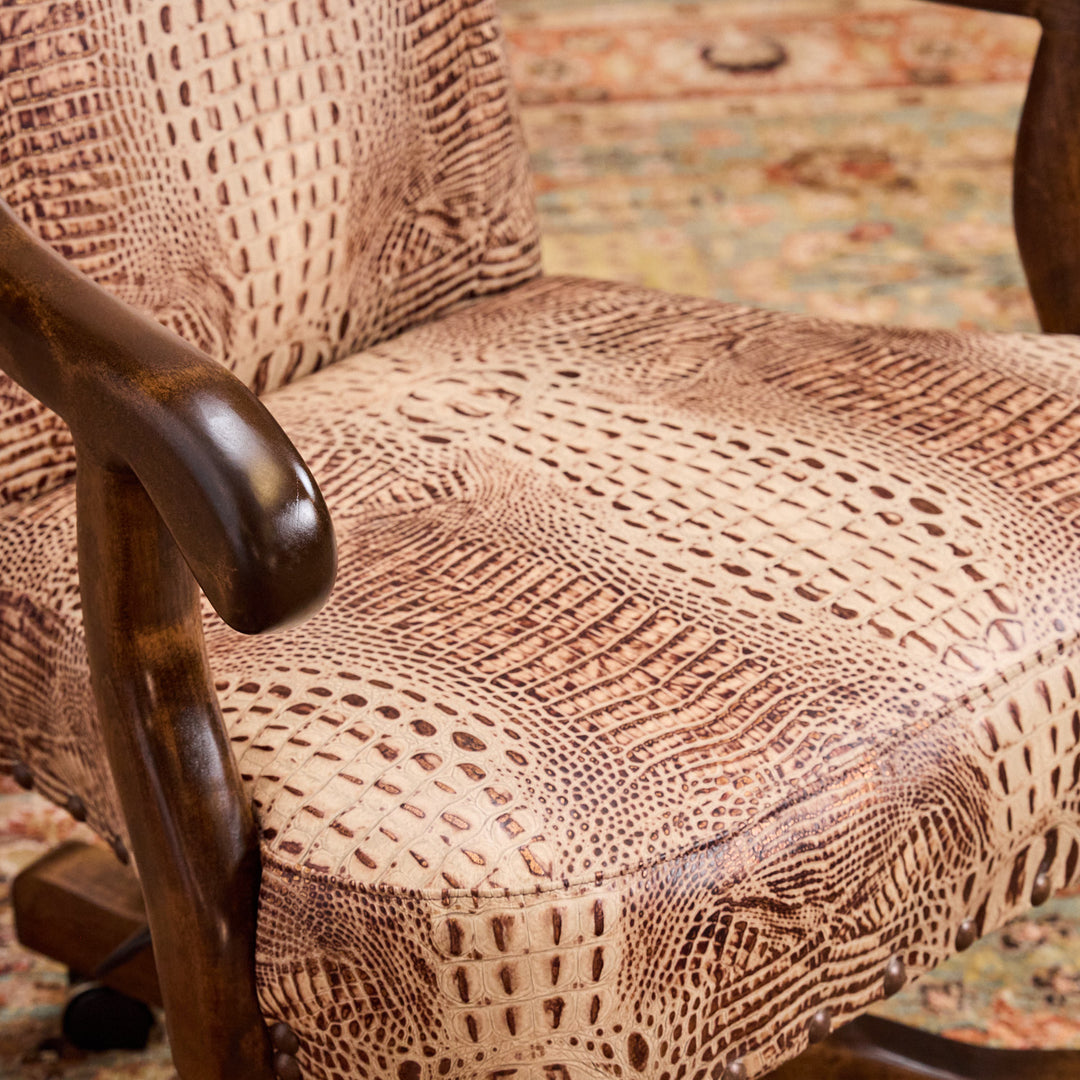 Western Croc Leather Office Chair Collection