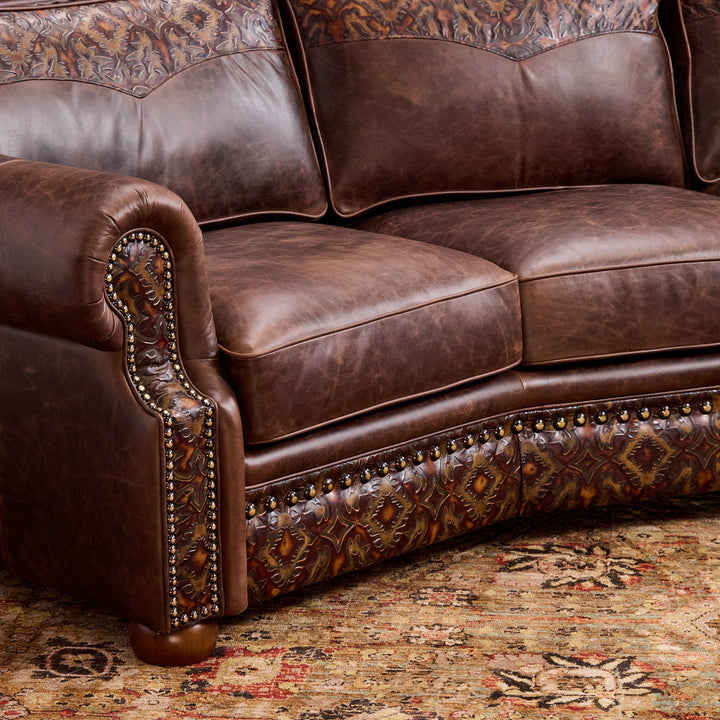 Bosque Chocolate Curved Leather Sofa