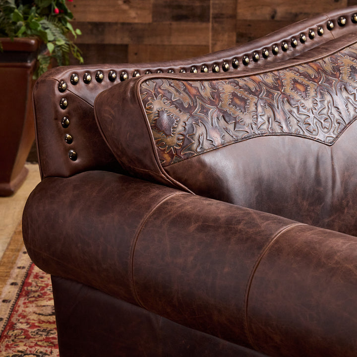 Bosque Chocolate Curved Leather Sofa