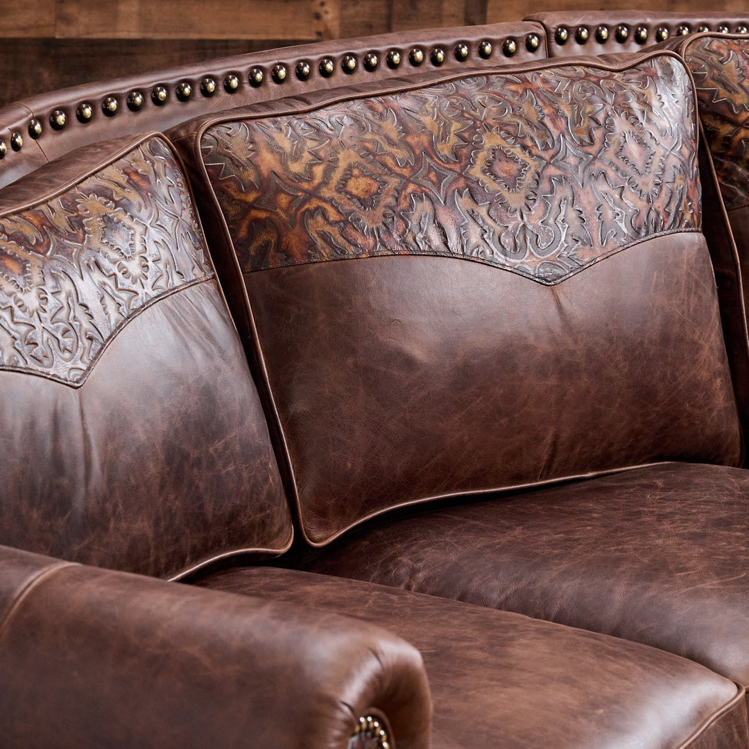 Bosque Chocolate Curved Leather Sofa