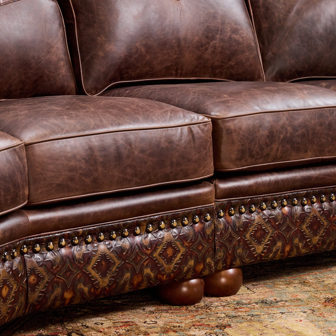 Bosque Chocolate Curved Leather Sofa