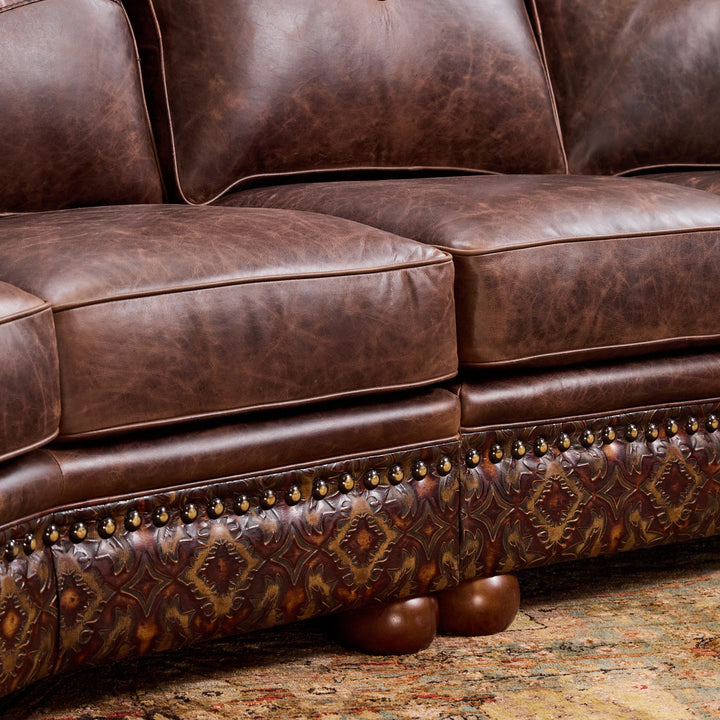 Bosque Chocolate Curved Leather Sofa