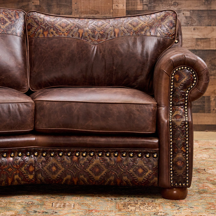 Bosque Chocolate Curved Leather Sofa