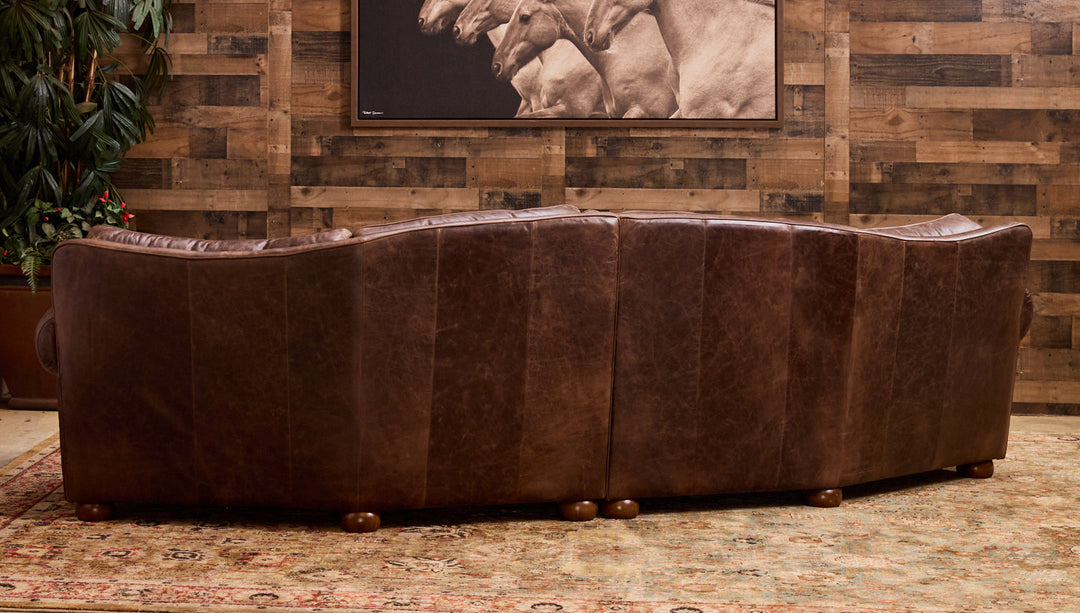 Bosque Chocolate Curved Leather Sofa
