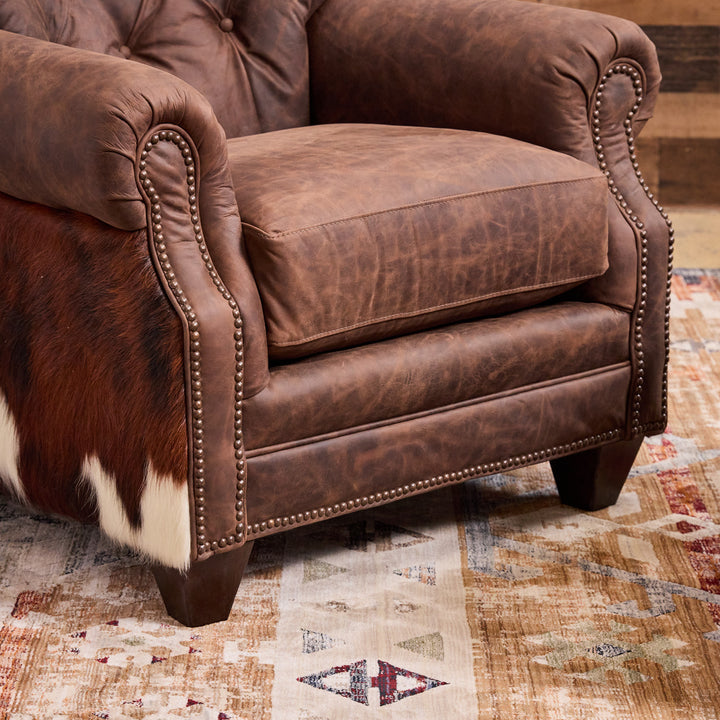 Hidalgo Leather Cowhide Chair & Ottoman